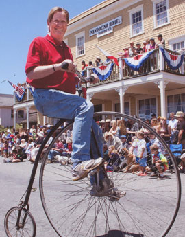 Tony on 4th of July on Penny Farthing-01